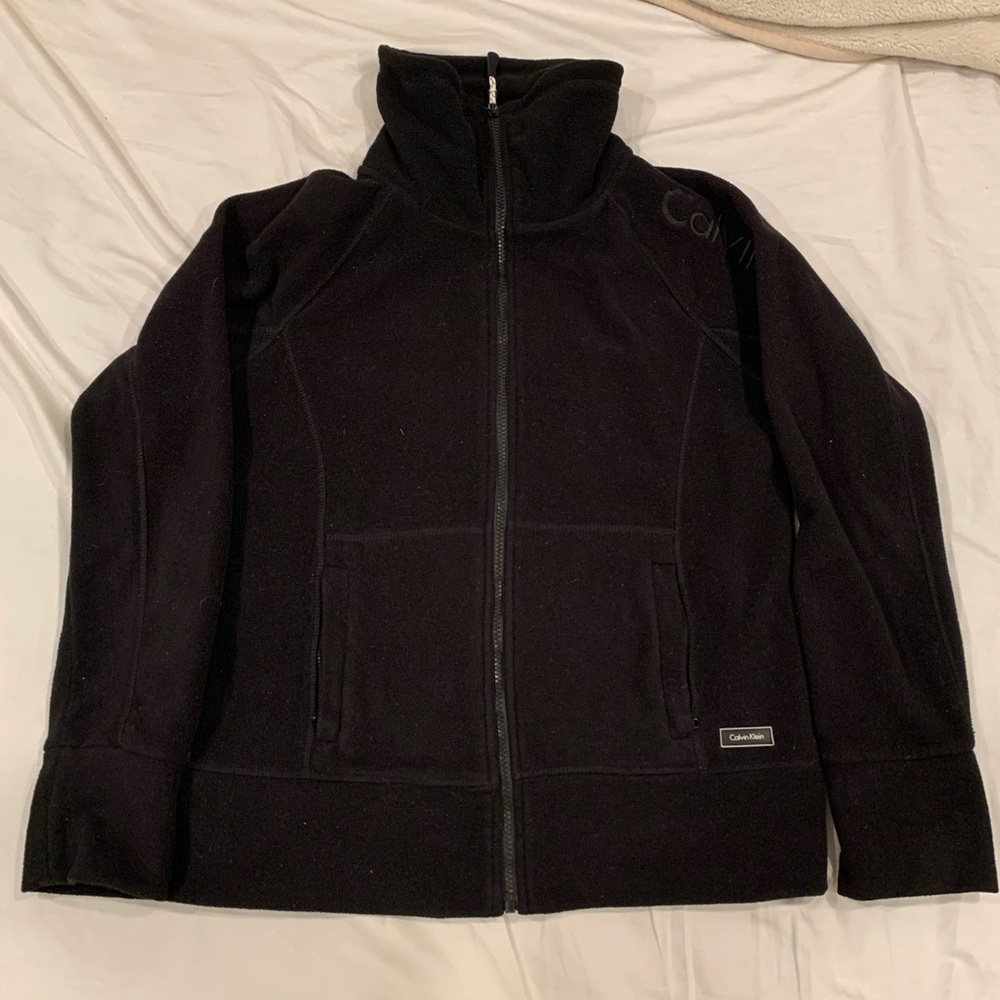 Calvin Klein Fleece Black Jacket Size Medium